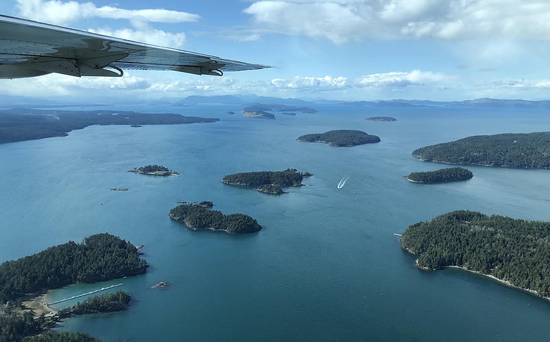 Alex's home in the San Juan Islands, from above. Photo by Alex Shapiro.